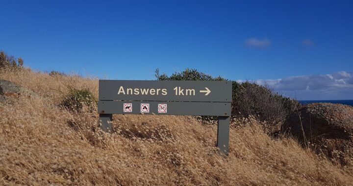 sign showing answers ahead